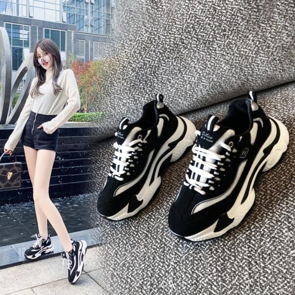 Women's Thick Soled Single Shoes Casual Height Increasing Sports Shoes Women - Image 4