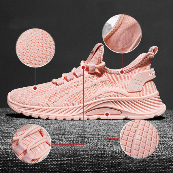 Fashion Casual Sports Shoes Women Lace Up Flat Shoes Lightweight Breathable Running Mesh Sneakers - Image 7