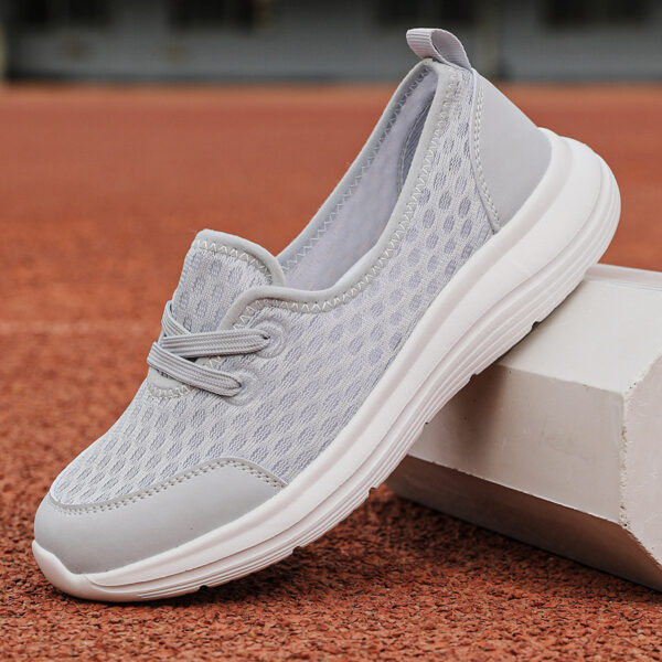 Lace-up Mesh Sneakers Fashion Sports Shoes Women Solid Cozy Flats Shoes - Image 2