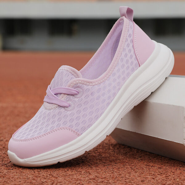Lace-up Mesh Sneakers Fashion Sports Shoes Women Solid Cozy Flats Shoes - Image 3