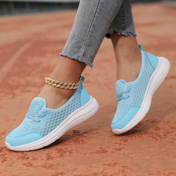 Lace-up Mesh Sneakers Fashion Sports Shoes Women Solid Cozy Flats Shoes - Image 6