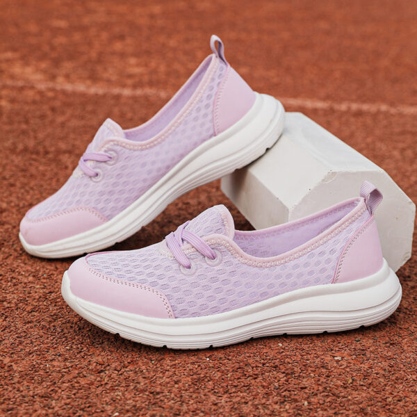 Lace-up Mesh Sneakers Fashion Sports Shoes Women Solid Cozy Flats Shoes - Image 9